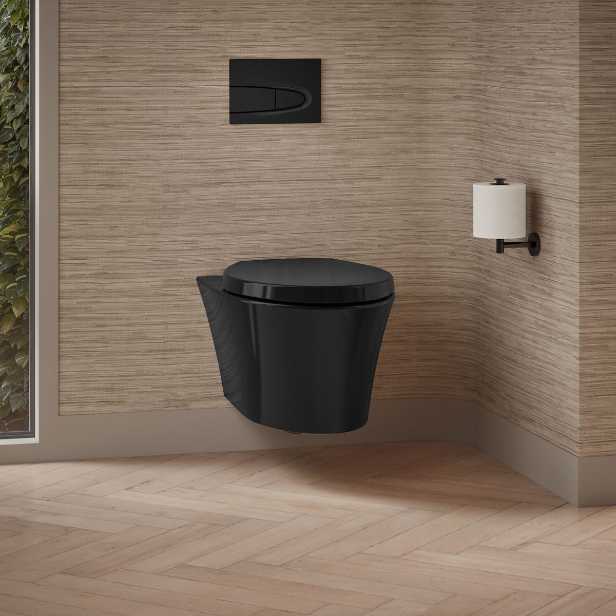Veil® Wall-hung compact elongated toilet, dual-flush