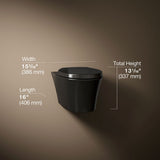 Veil® Wall-hung compact elongated toilet, dual-flush