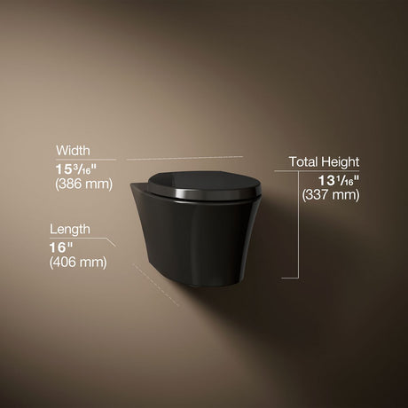 Veil® Wall-hung compact elongated toilet, dual-flush