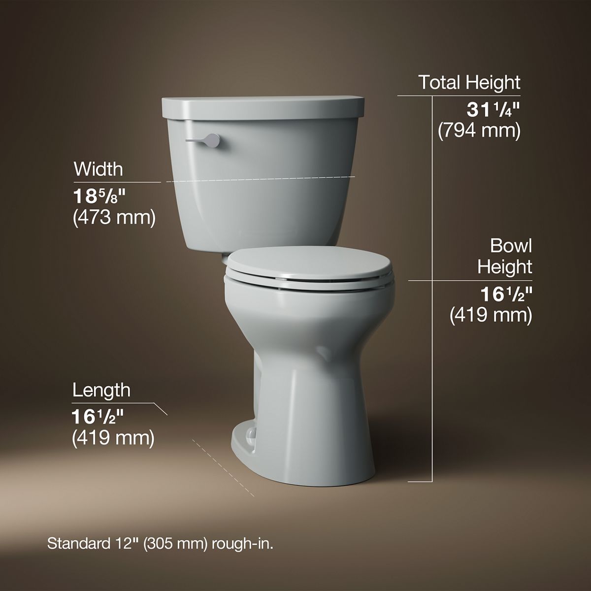 Cimarron® Two-piece elongated toilet, 1.6 gpf