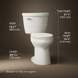 Cimarron® Two-piece elongated toilet, 1.28 gpf