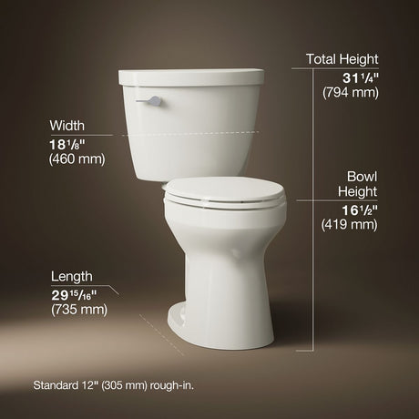 Cimarron® Two-piece elongated toilet, 1.28 gpf