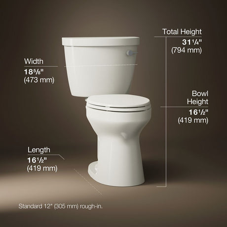 Cimarron® Two-piece elongated toilet, 1.28 gpf