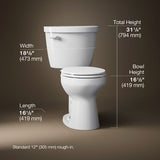 Cimarron® Two-piece round-front toilet, 1.28 gpf