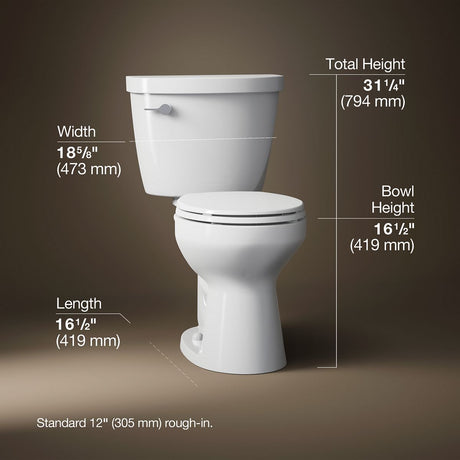 Cimarron® Two-piece round-front toilet, 1.28 gpf