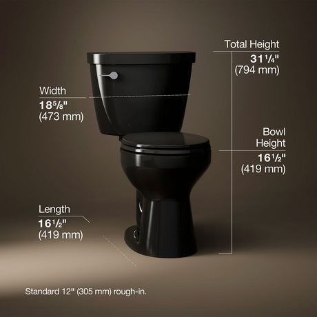 Cimarron® Two-piece round-front toilet, 1.28 gpf