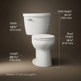 Cimarron® Two-piece round-front toilet, 1.28 gpf