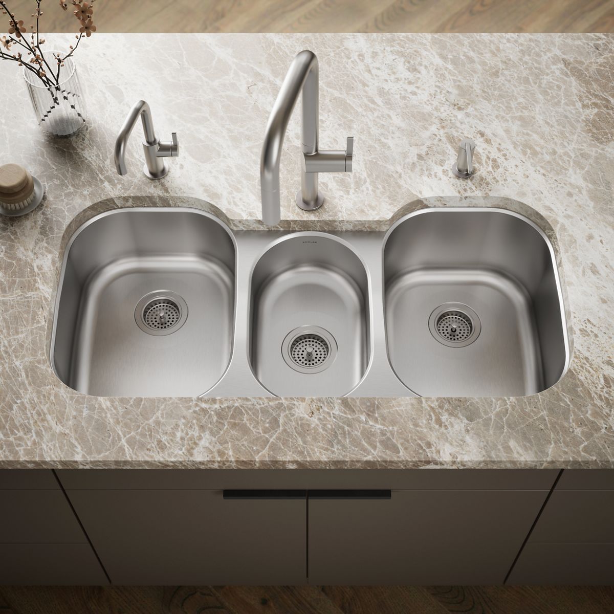 Undertone® 41-3/4" undermount triple-bowl kitchen sink