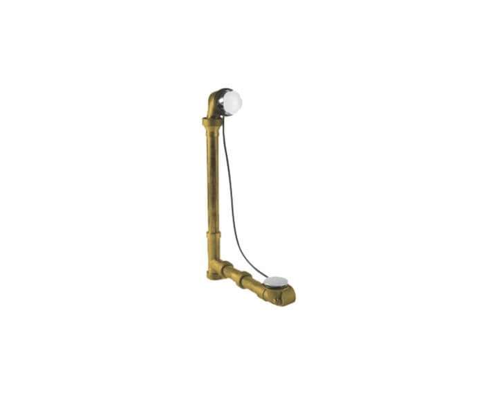 Brass Body Cable Operated Bath Waste & Overflow Drain with Patented Flexible Overflow Neck for 22" Tub
