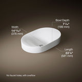 Chalice 22-3/4" oval vessel bathroom sink