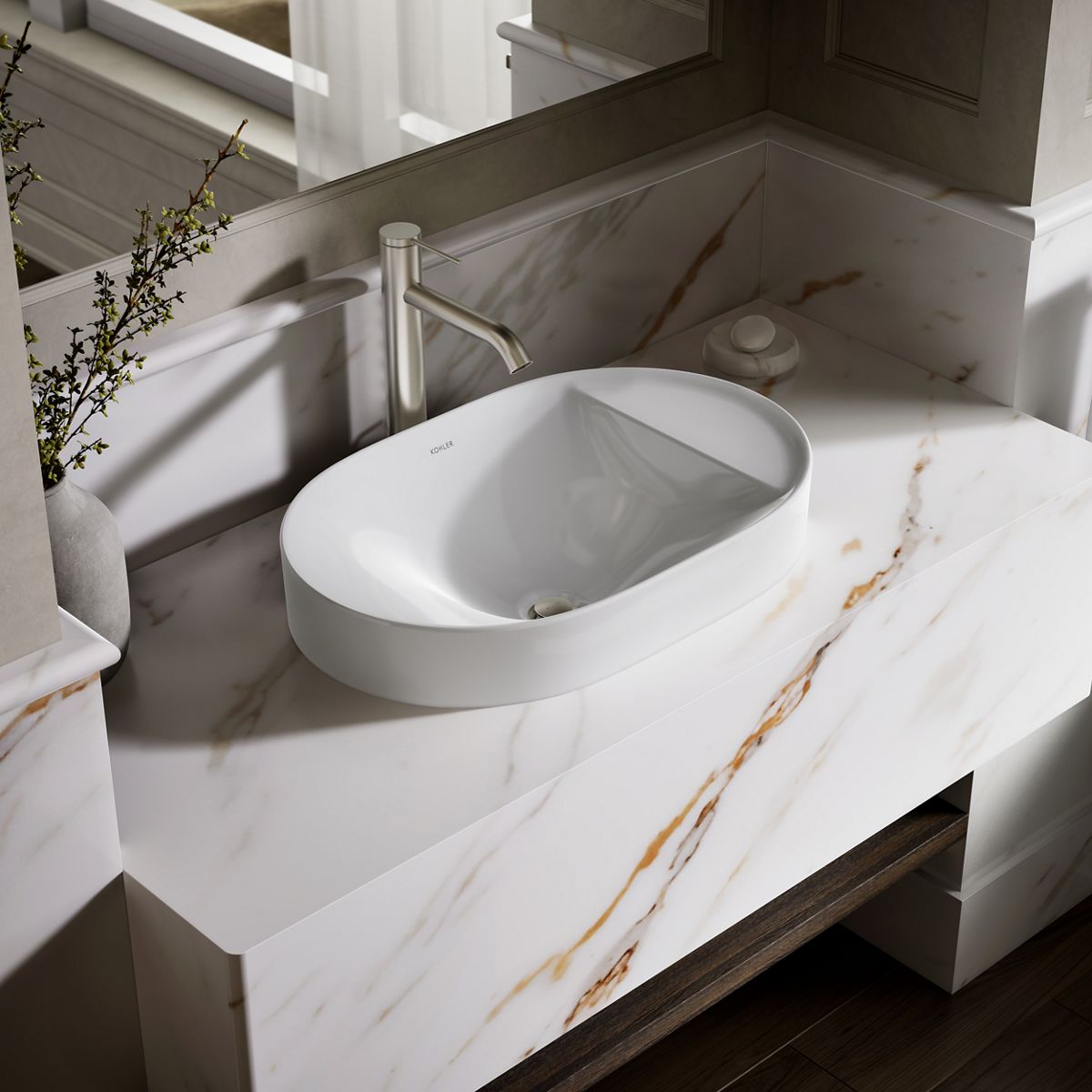 Chalice 22-3/4" oval vessel bathroom sink
