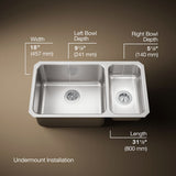 Undertone® 31-1/2" undermount double-bowl kitchen sink