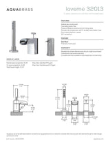 3-piece deckmount tub filler with handshower