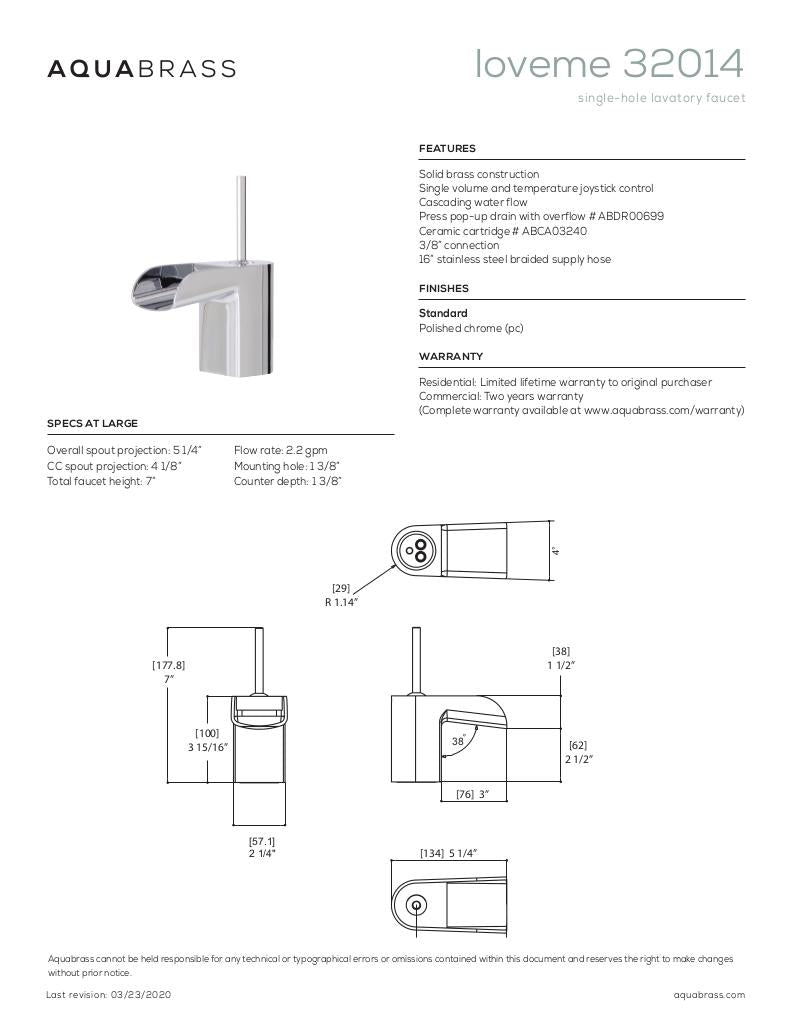 Single-hole lavatory faucet