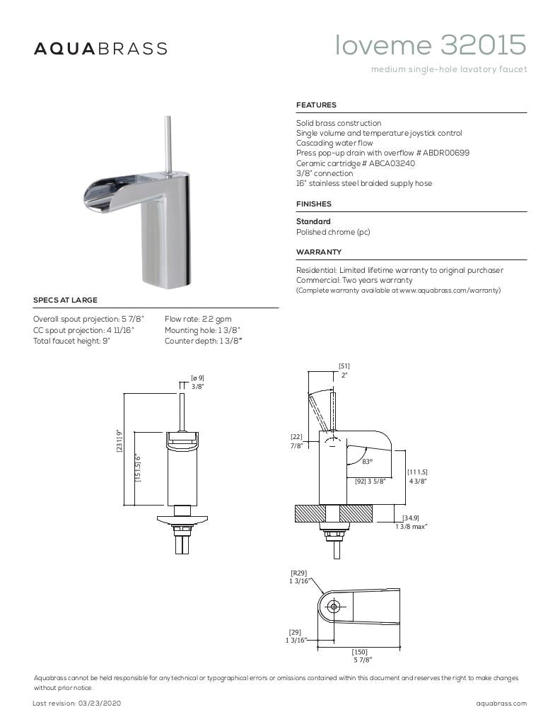 Medium single-hole lavatory faucet