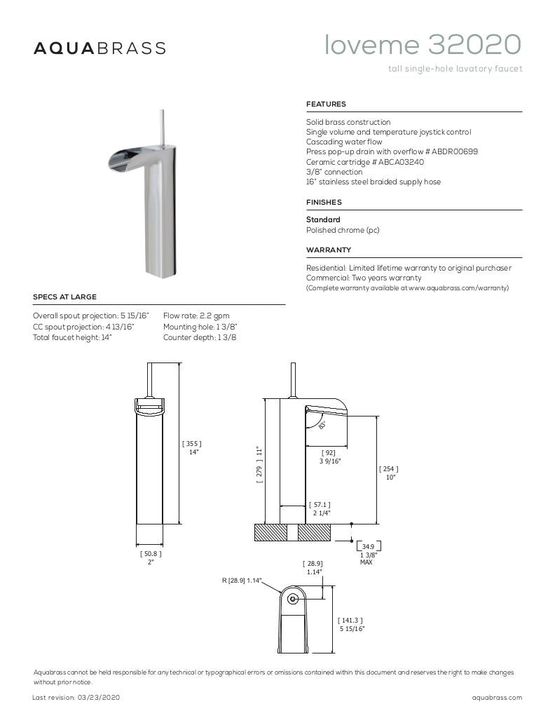 Tall single-hole lavatory faucet
