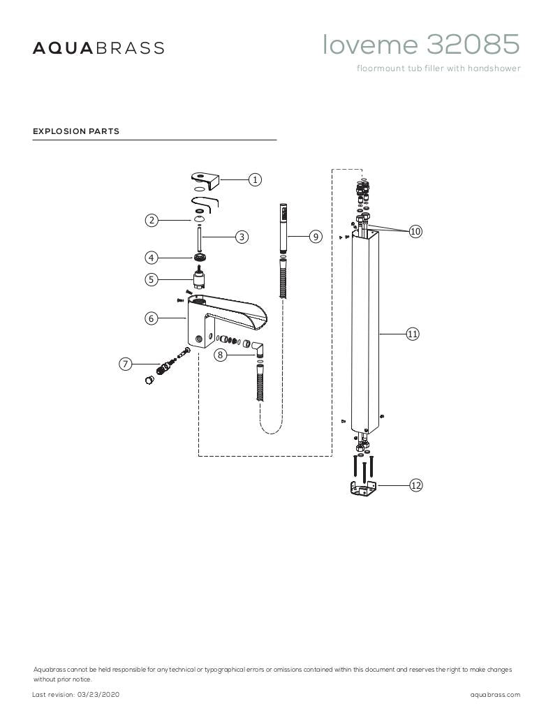 Floormount tub filler with handshower