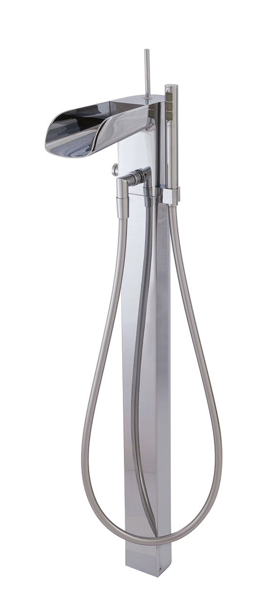 Floormount tub filler with handshower