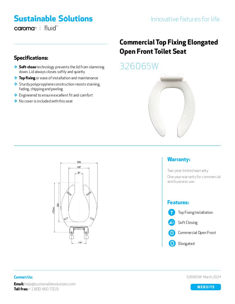 Commercial Top fixing open front toilet seat