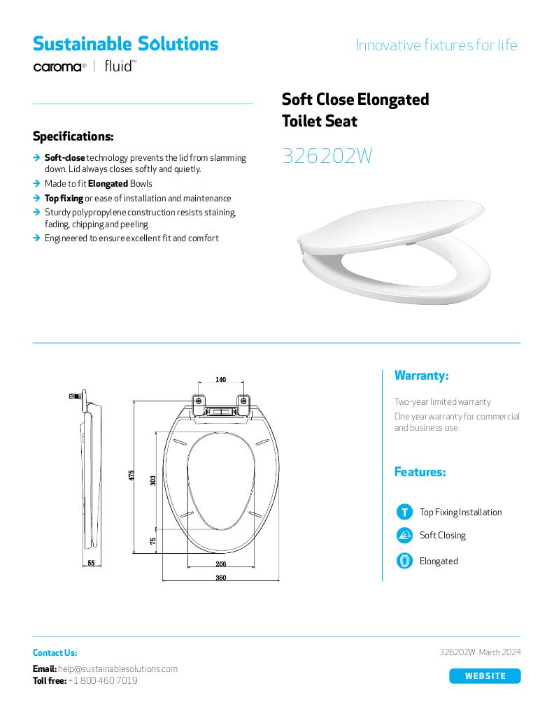 Soft Closing Elongated Seat