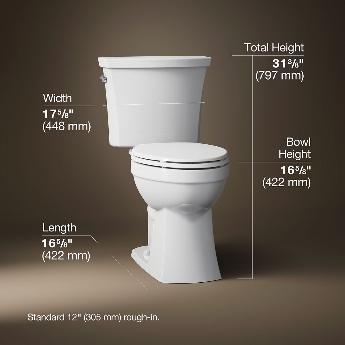 Kelston® Two-piece elongated toilet, 1.28 gpf