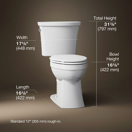 Kelston® Two-piece elongated toilet, 1.28 gpf