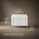 Calpa® 48" bathroom vanity cabinet with sink and quartz top