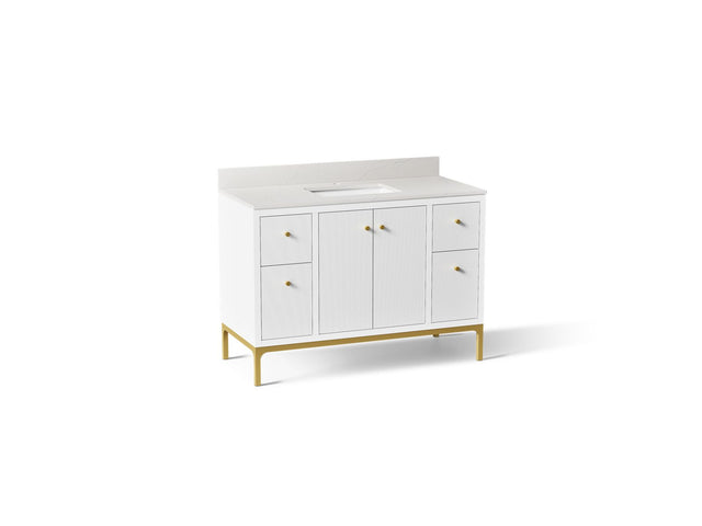 Calpa® 48" bathroom vanity cabinet with sink and quartz top