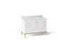 Calpa® 48" bathroom vanity cabinet with sink and quartz top