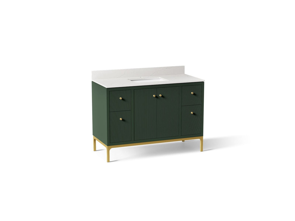 Calpa® 48" bathroom vanity cabinet with sink and quartz top