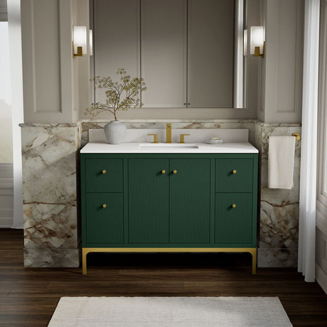 Calpa® 48" bathroom vanity cabinet with sink and quartz top