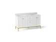 Calpa® 60" bathroom vanity cabinet with sinks and quartz top