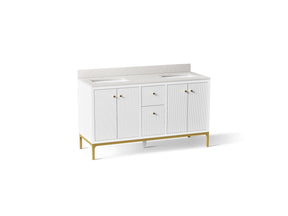 Calpa® 60" bathroom vanity cabinet with sinks and quartz top