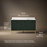 Calpa® 60" bathroom vanity cabinet with sinks and quartz top