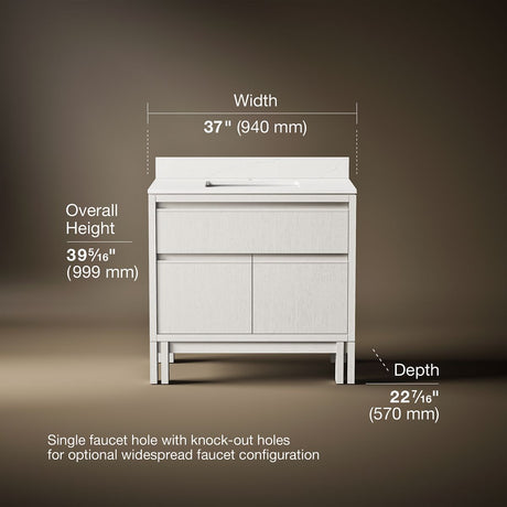 Solive™ 36" bathroom vanity cabinet with sink and quartz top