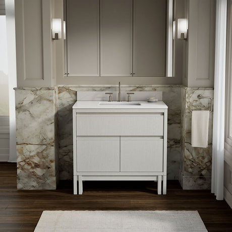 Solive™ 36" bathroom vanity cabinet with sink and quartz top