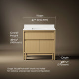 Solive™ 36" bathroom vanity cabinet with sink and quartz top