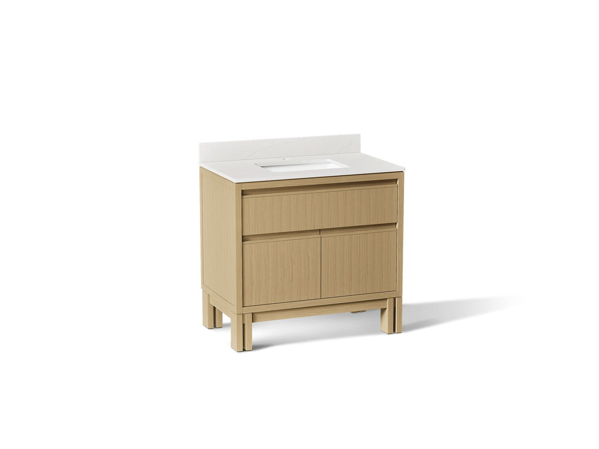 Solive™ 36" bathroom vanity cabinet with sink and quartz top
