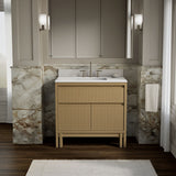 Solive™ 36" bathroom vanity cabinet with sink and quartz top