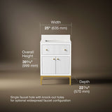 Calpa® 24" bathroom vanity cabinet with sink and quartz top