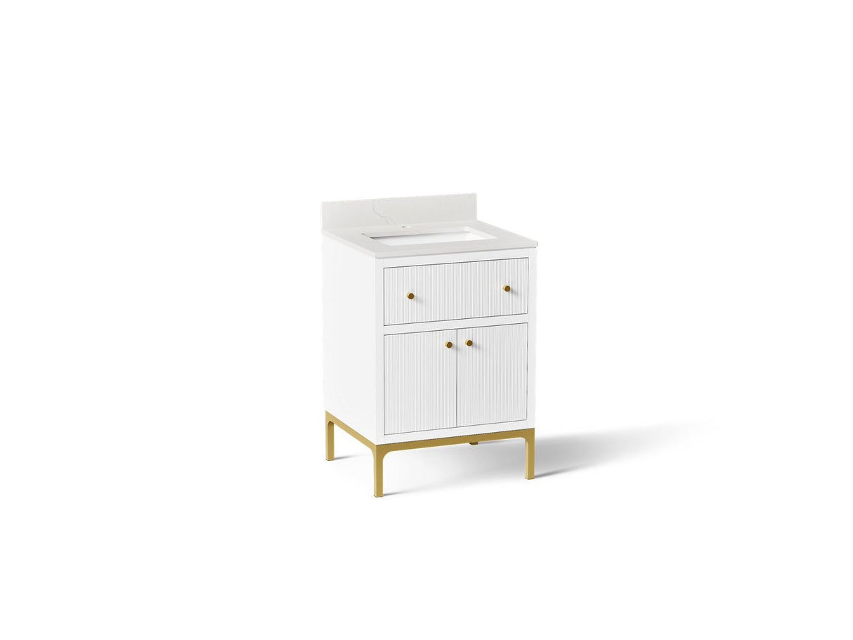Calpa® 24" bathroom vanity cabinet with sink and quartz top