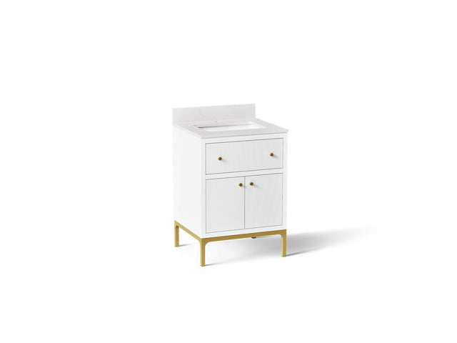 Calpa® 24" bathroom vanity cabinet with sink and quartz top