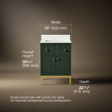 Calpa® 24" bathroom vanity cabinet with sink and quartz top