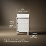 Solive™ 24" bathroom vanity cabinet with sink and quartz top