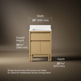 Solive™ 24" bathroom vanity cabinet with sink and quartz top