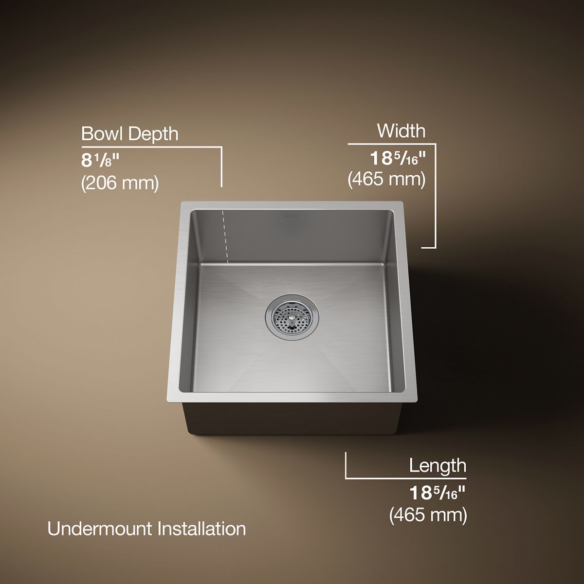 Strive® 18-1/4" undermount single-bowl bar sink