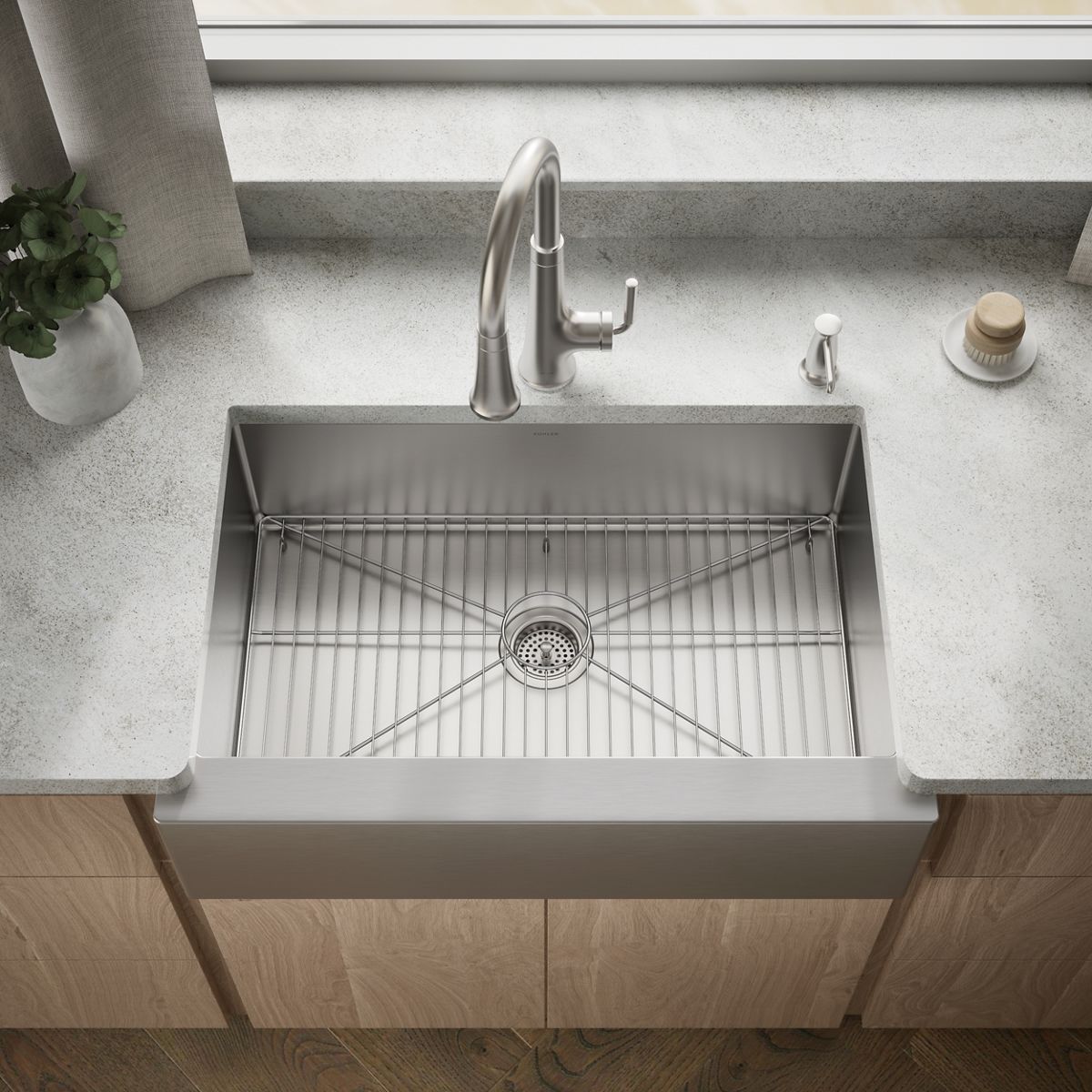 Strive® 32-1/2" undermount single-bowl farmhouse kitchen sink