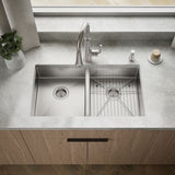Strive® 32" undermount double-bowl kitchen sink