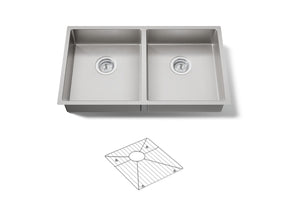 Strive® 32" undermount double-bowl kitchen sink