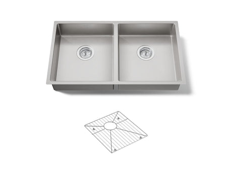 Strive® 32" undermount double-bowl kitchen sink